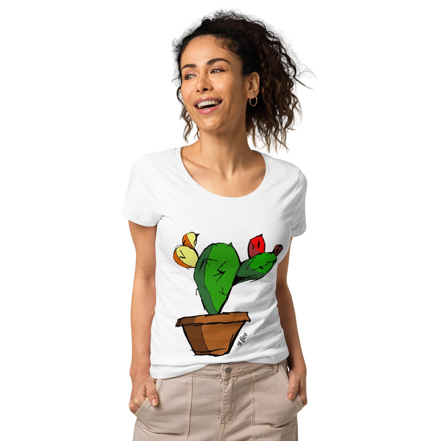 T-shirt da donna basica in tessuto organico